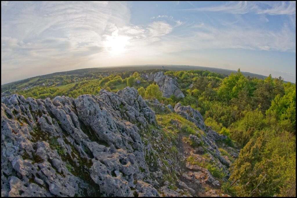 zachód słońca sfotografowany przy użyciu "rybiego oka 8mm"